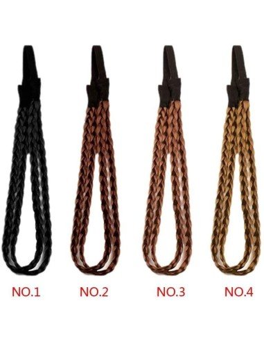 ⭐ Diadema Balaca Elástica Trenza Cabello Sintético