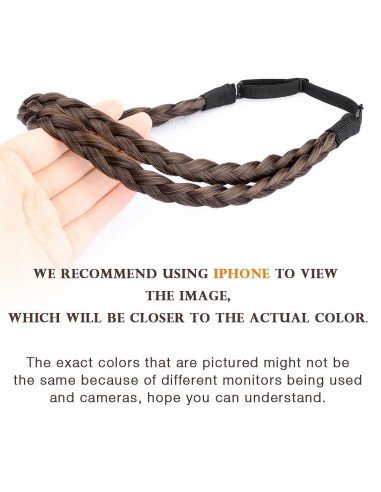 ⭐ Diadema Balaca Elástica Trenza Cabello Sintético