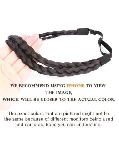 ⭐ Diadema Balaca Elástica Trenza Cabello Sintético