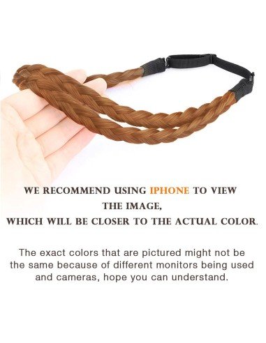 ⭐ Diadema Balaca Elástica Trenza Cabello Sintético