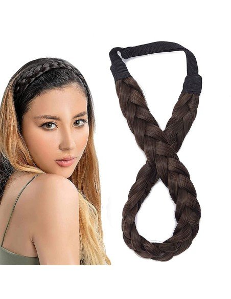 ⭐ Diadema Balaca Elástica Trenza Cabello Sintético ⭐ Diadema Balaca Elástica Trenza Cabello Sintético
