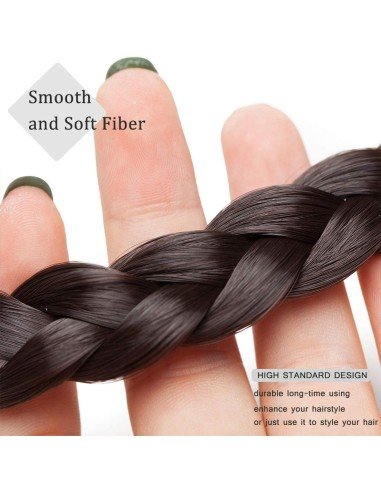 ⭐ Diadema Balaca Elástica Trenza Cabello Sintético