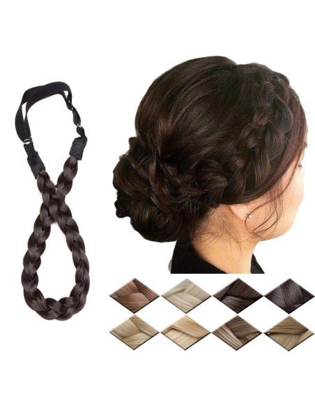 ⭐ Diadema Balaca Elástica Trenza Cabello Sintético ⭐ Diadema Balaca Elástica Trenza Cabello Sintético