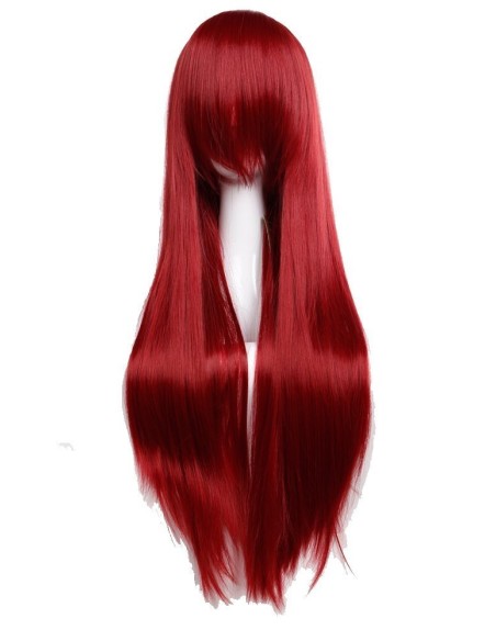 ⭐ Peluca Cosplay lisa 80cm Kanekalon 80cm Rojo