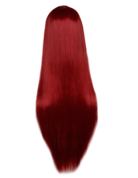 ⭐ Peluca Cosplay lisa 80cm Kanekalon 80cm Rojo