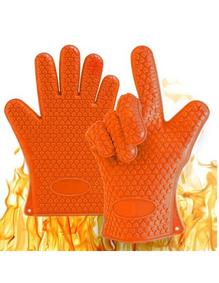 ⭐ Guantes de Silicona BBQ Termo Resistente Calor Horno ⭐ Guantes de Silicona BBQ Termo Resistente Calor Horno