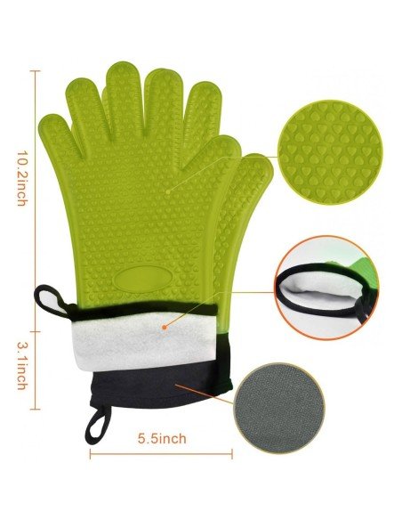 ⭐ Guantes BBQ Hornear Silicona Termo Resistente Calor ⭐ Guantes BBQ Hornear Silicona Termo Resistente Calor