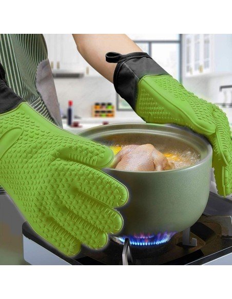 ⭐ Guantes BBQ Hornear Silicona Termo Resistente Calor ⭐ Guantes BBQ Hornear Silicona Termo Resistente Calor