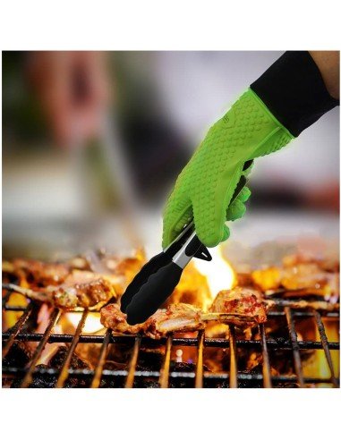 ⭐ Guantes BBQ Hornear Silicona Termo Resistente Calor