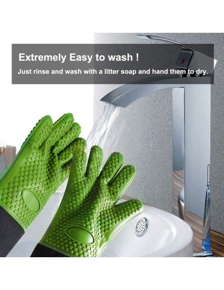 ⭐ Guantes BBQ Hornear Silicona Termo Resistente Calor ⭐ Guantes BBQ Hornear Silicona Termo Resistente Calor