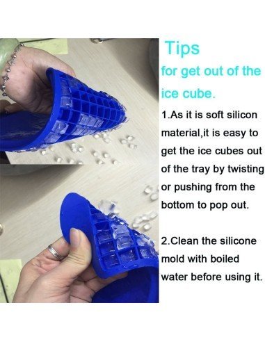 ⭐ Molde De Silicona Mini Cubos 160 Cavidades Whiskey Hielo