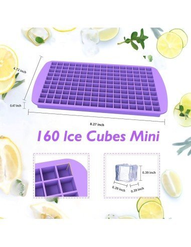 ⭐ Molde De Silicona Mini Cubos 160 Cavidades Whiskey Hielo
