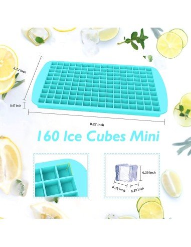⭐ Molde De Silicona Mini Cubos 160 Cavidades Whiskey Hielo