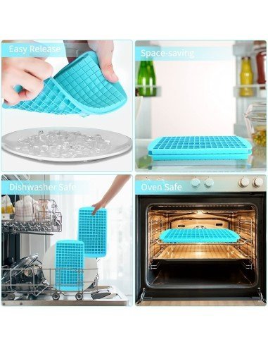 ⭐ Molde De Silicona Mini Cubos 160 Cavidades Whiskey Hielo