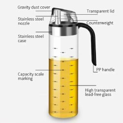 ⭐ Dispensador de Aceite o vinagre Aceitera en vidrio Dosificador 500ml