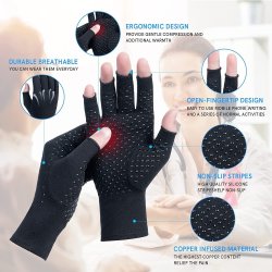 ⭐ Guantes magnéticos de compresión masaje para la artritis