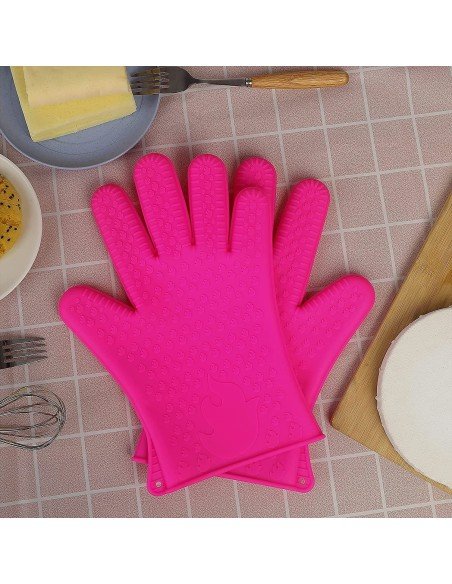 ⭐ Guantes de Silicona BBQ Termo Resistente Calor Horno