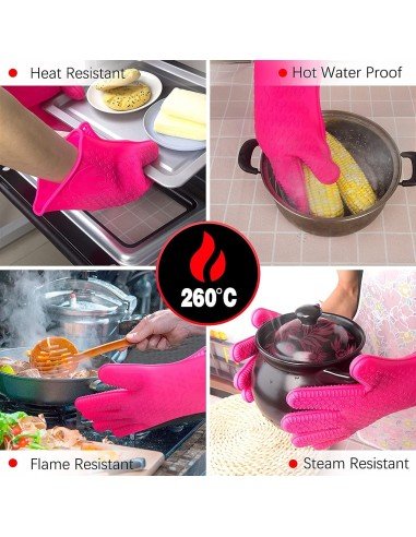 ⭐ Guantes de Silicona BBQ Termo Resistente Calor Horno