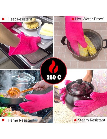 ⭐ Guantes de Silicona BBQ Termo Resistente Calor Horno