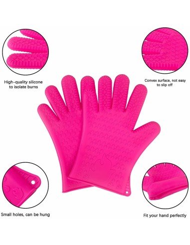 ⭐ Guantes de Silicona BBQ Termo Resistente Calor Horno
