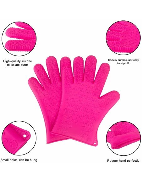 ⭐ Guantes de Silicona BBQ Termo Resistente Calor Horno