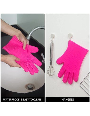 ⭐ Guantes de Silicona BBQ Termo Resistente Calor Horno