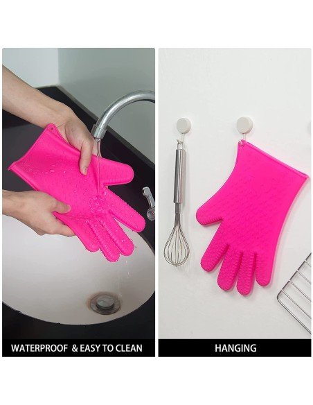 ⭐ Guantes de Silicona BBQ Termo Resistente Calor Horno