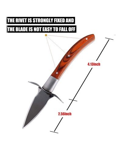 ⭐ Cuchillo De Abridor De Ostras en Acero Inoxidable y estuche