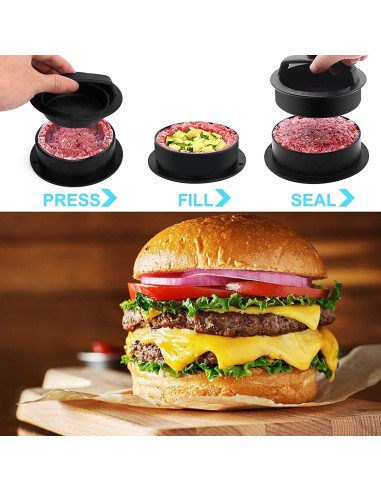 ⭐ Prensa Molde Para Hamburguesas Grande 3 En 1 carne arepa
