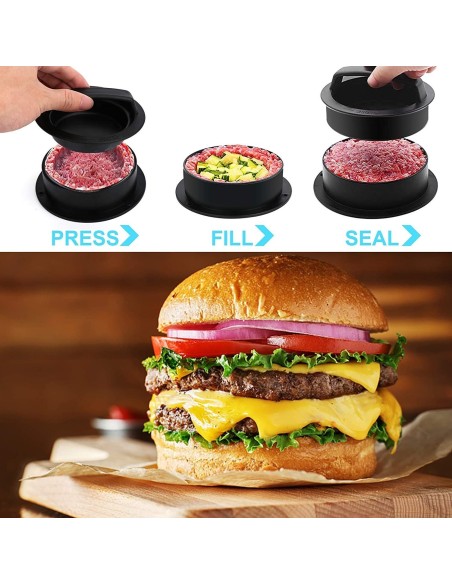 ⭐ Prensa Molde Para Hamburguesas Grande 3 En 1 carne arepa ⭐ Prensa Molde Para Hamburguesas Grande 3 En 1 carne arepa