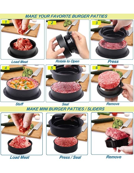 ⭐ Prensa Molde Para Hamburguesas Grande 3 En 1 carne arepa ⭐ Prensa Molde Para Hamburguesas Grande 3 En 1 carne arepa