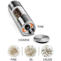 ⭐ Molinillo De Sal Pimienta 2 en1 Pimentero Especias Acero Inoxidable Condimentos Práctico