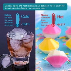 ⭐  Molde De Silicona Para Hacer 4 Diamantes Hielo Whiskey Ice Mold Chocolate Helado
