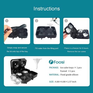 ⭐  Molde De Silicona Para Hacer 4 Diamantes Hielo Whiskey Ice Mold Chocolate Helado