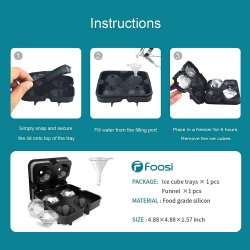 ⭐  Molde De Silicona Para Hacer 4 Diamantes Hielo Whiskey Ice Mold Chocolate Helado