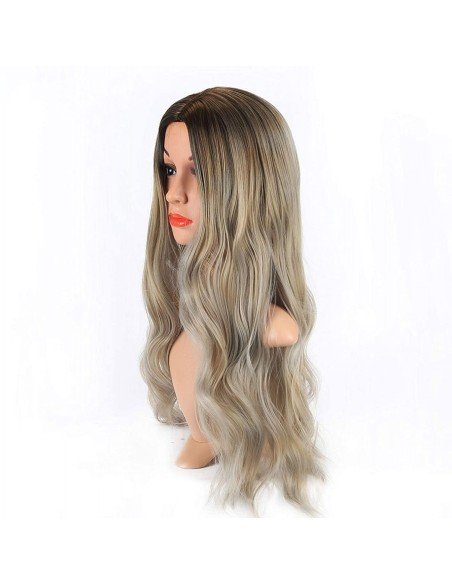 ⭐ Peluca Balayage Cosplay kanekalon degradee Ceniza