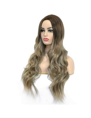 ⭐ Peluca Balayage Cosplay kanekalon degradee Ceniza