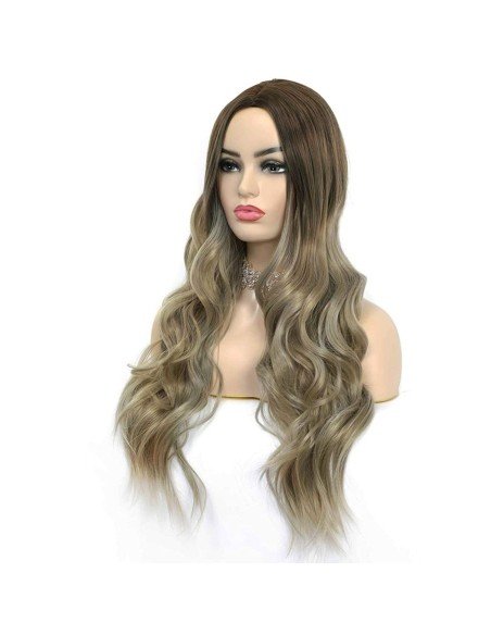 ⭐ Peluca Balayage Cosplay kanekalon degradee Ceniza