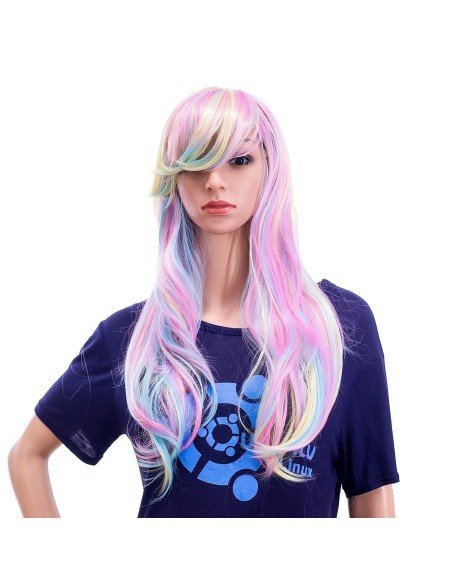 ⭐ Peluca Cosplay Rainbow Arcoiris Unicornio Sirena ⭐ Peluca Cosplay Rainbow Arcoiris Unicornio Sirena