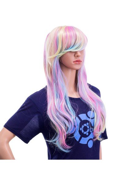 ⭐ Peluca Cosplay Rainbow Arcoiris Unicornio Sirena ⭐ Peluca Cosplay Rainbow Arcoiris Unicornio Sirena