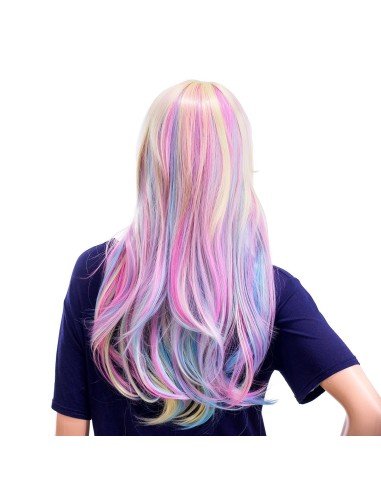 ⭐ Peluca Cosplay Rainbow Arcoiris Unicornio Sirena