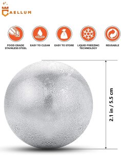 Setx2 Bolas Hielo enfriar Whiskey Ice Rocks en Acero Inoxidable 2