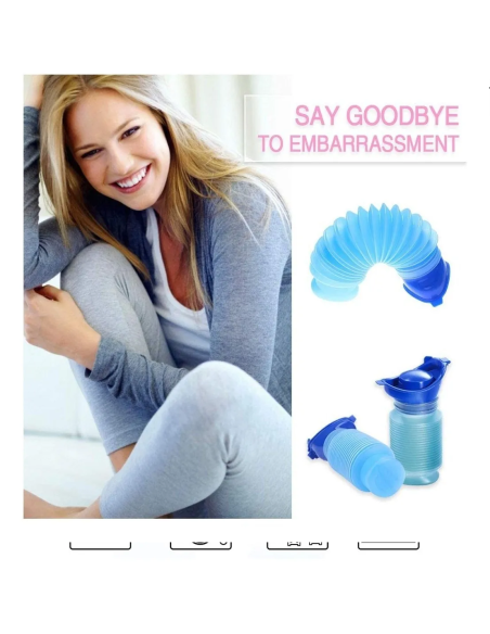 ⭐ Orinal De Emergencia Plegable 750ml Dama, Adultos, Niños