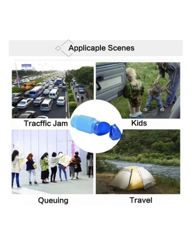 ⭐ Orinal De Emergencia Plegable 750ml Dama, Adultos, Niños