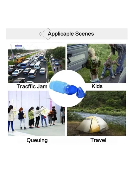 ⭐ Orinal De Emergencia Plegable 750ml Dama, Adultos, Niños