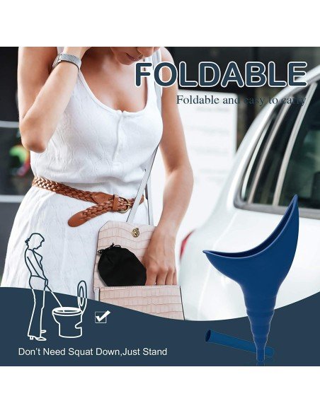 ⭐ Orinal Femenino Portátil Silicona Embudo Extensor Estuche