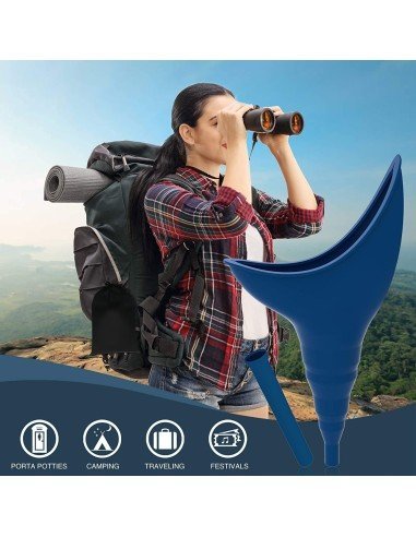 ⭐ Orinal Femenino Portátil Silicona Embudo Extensor Estuche