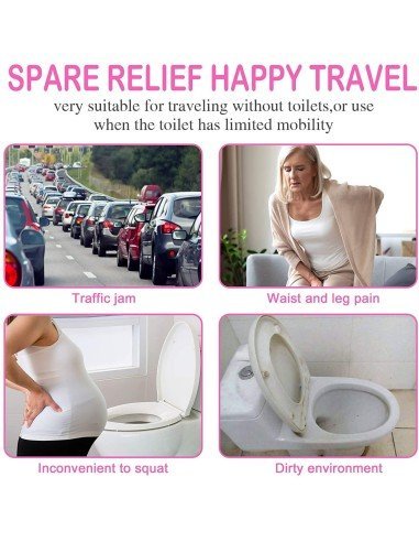 ⭐ Orinal Femenino Portátil Silicona Embudo Extensor Estuche