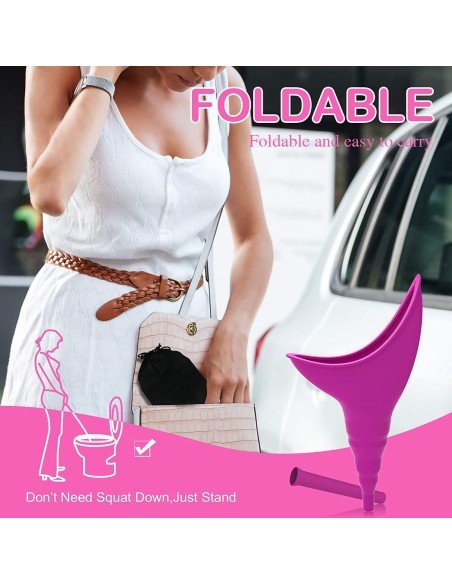 ⭐ Orinal Femenino Portátil Silicona Embudo Extensor Estuche ⭐ Orinal Femenino Portátil Silicona Embudo Extensor Estuche