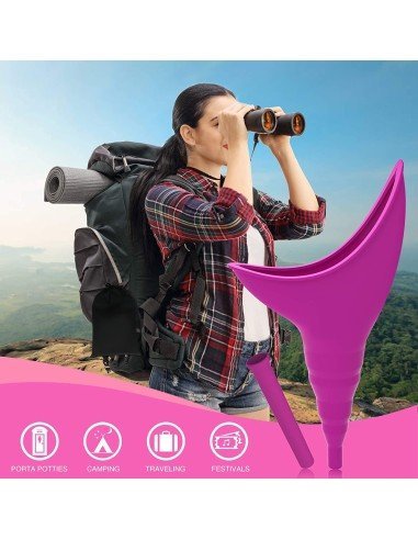 ⭐ Orinal Femenino Portátil Silicona Embudo Extensor Estuche